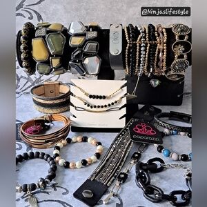 Black and Gold Mixed Bracelet/Bangle Collection